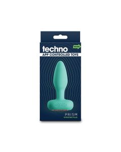 Techno Prism App Controlled Rotating & Vibrating Anal Plug - Teal