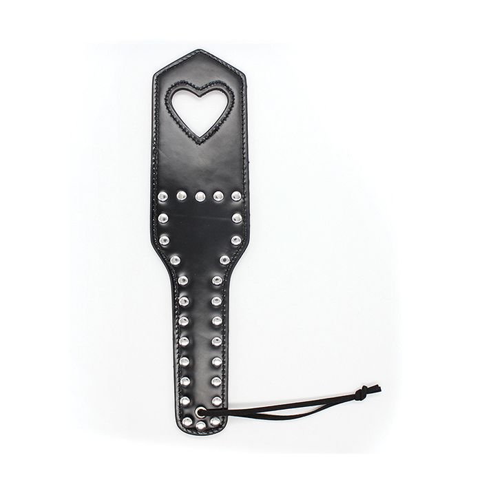 Plesur Cut-Out Heart w/Studs Paddle - Black