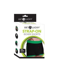 Get Lucky Strap On Boxers - XS-S Black/Green