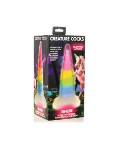 Creature Cocks Uni Glow in the Dark Silicone Dildo - Rainbow